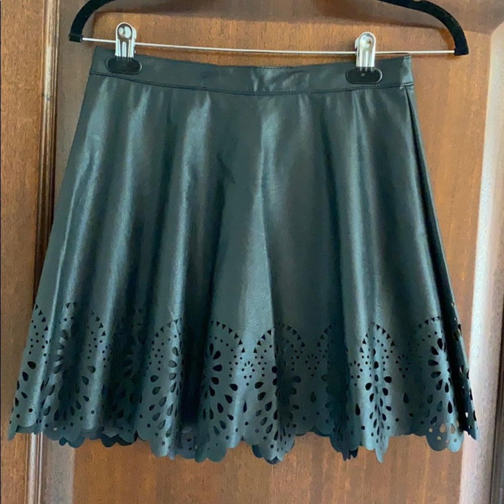 Black leather skirt